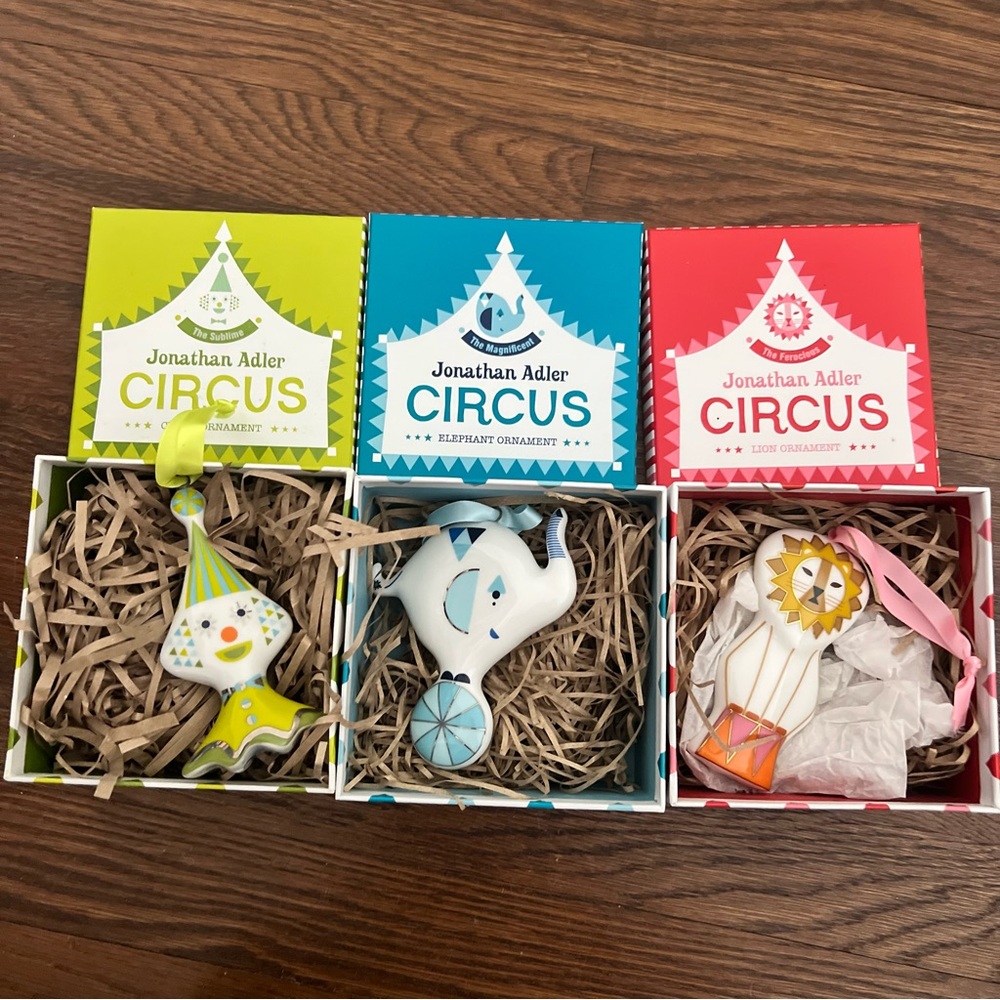 Jonathan Adler Circus Ornament Trio